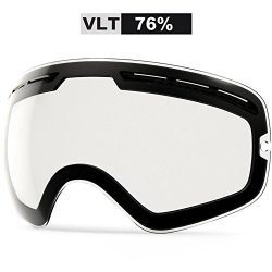 ZIONOR X Ski Snowboard Snow Goggles OTG Design for Men Women with Spherical Detachable Lens UV P ...