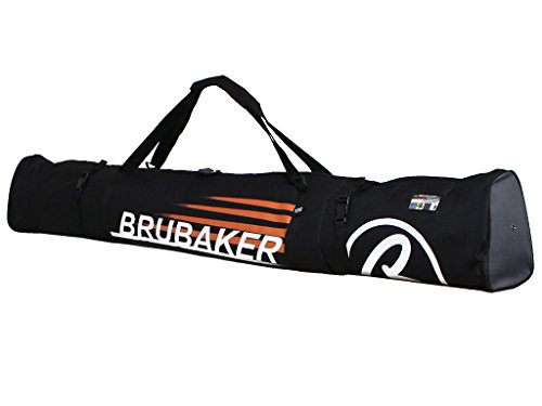 BRUBAKER Padded Ski Bag Skibag CARVER CHAMPION 190 cm / 74 3/4″ Black Orange