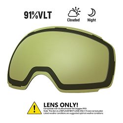 OutdoorMaster Ski Goggles PRO Replacement Lens – 20+ Different Colors ( VLT 91% Yellow Len ...