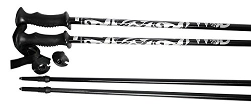 WSD Ski Poles Adult 2016 Model Aluminum Alpine Downhill Ski Poles Pair New, 50″ L, Black/S ...