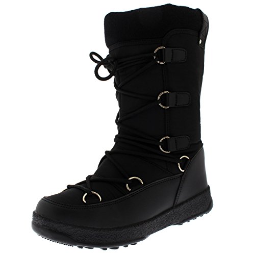 Womens Fleece Thermal Waterproof Winter Durable Snow Knee Boots – Black – US9/EU40 & ...