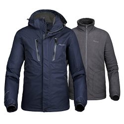 OutdoorMaster Mens’ 3-in-1 Ski Jacket – Winter Jacket Set with Fleece Liner Jacket & ...