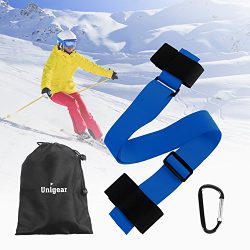 Ski and Pole Shoulder Carrier/Sling Straps Adjustabel for Protection ,Transportation (Blue+Black)