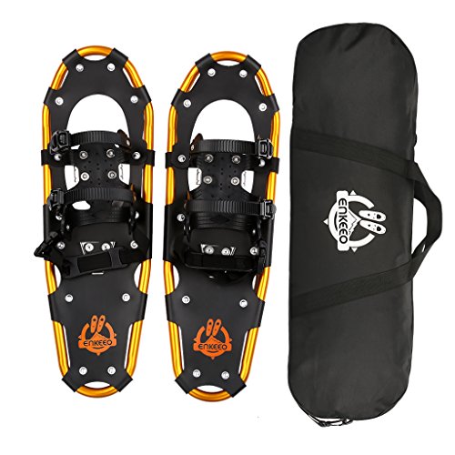 Enkeeo Light Weight Aluminum Alloy Terrain Snowshoes Kit with Carry Bag, Adjustable Ratchet Bind ...