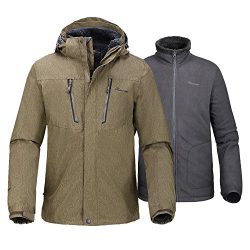 OutdoorMaster Mens’ 3-in-1 Ski Jacket – Winter Jacket Set with Fleece Liner Jacket & ...