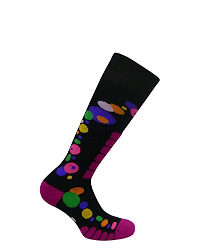 Eurosocks Women’s Free Style Silver Socks, Black, Small