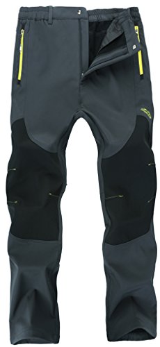 Singbring Men’s Outdoor Windproof Hiking Pants Waterproof Ski Pants Small Gray(606F)