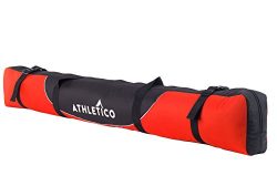 Athletico Mogul Padded Ski Bag – Fully Padded Single Ski Travel Bag Fits Skis Up 170cm (Red)