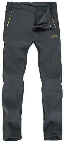 Singbring Men’s Outdoor Waterproof Hiking Pants Windproof Ski Pants Medium Gray(026F)