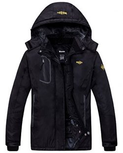Wantdo Women’s Mountain Waterproof Fleece Ski Jacket Windproof Rain Jacket, Small, Black