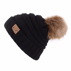 RNTOP Men Women Baggy Warm Venonat Crochet Winter Wool Knit Ski Beanie Skull Slouchy Caps Hat (B ...