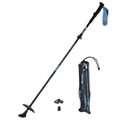 HUKOER Trekking Poles Aluminum Ski Poles Walking Sticks Adjustable 42″-53″ Retractab ...