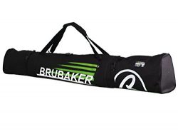 BRUBAKER Padded Ski Bag Skibag CARVER CHAMPION 170 cm / 66 7/8″ Black Green