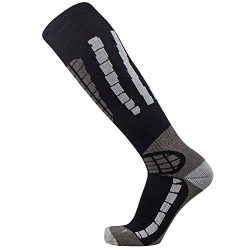 Ski Socks – Best Lightweight Warm Skiing Socks (Black/Grey, L/XL)