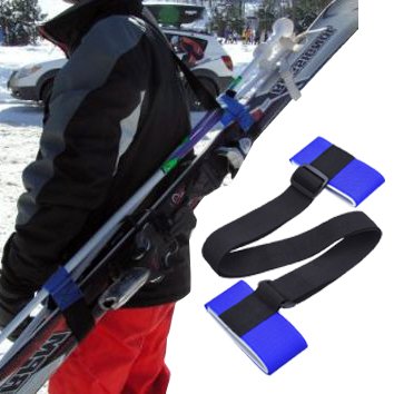 Ski and Pole Carrier, Hands Free Ski Carrier Strap. Adjustable Shoulder Carrier Lash Handle Stra ...