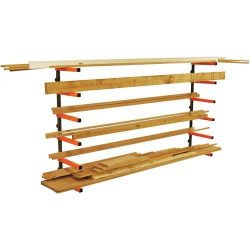 Lumber Storage Rack Portamate PBR-001. Six-Level Wall Mount Wood Organizer Rack that Holds Up to ...