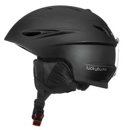 Lucky Bums Alpine Men Women Audio Chip Ready Ski Helmet, Matte Black, L