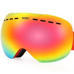 Gonex REVO OTG Ski Goggles, Anti-fog UV Protection Snow Snowboard Goggles with Box for Men & ...