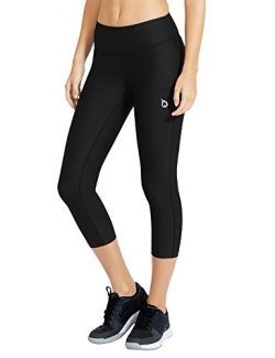 Baleaf Women’s Yoga Capri Pants Compression Tights Running Legging Hidden Pocket Black Size XS