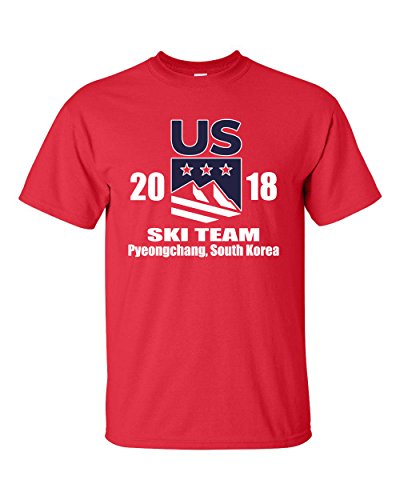 All Things Apparel United States Downhill Ski Team Men’s T-Shirt – Small Red (ATA1735)