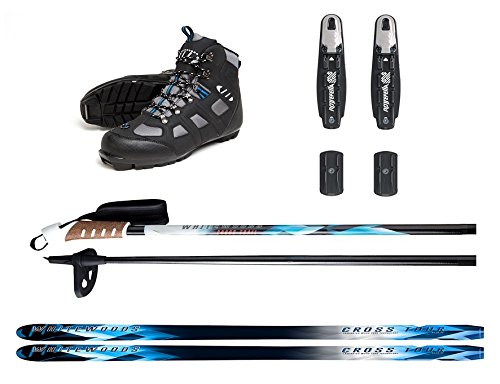 Adult NNN Nordic Cross Country Skis Binding Boots Poles Package 197cm, 151-180lbs (45)