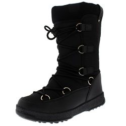 Polar Products Womens Fleece Thermal Waterproof Winter Durable Snow Knee Boots – Black  ...