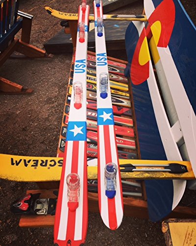 “USA” Hand Painted Shot Ski with removable bindings