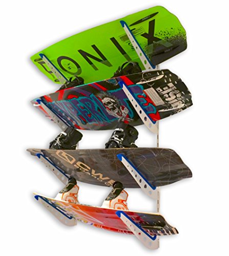 Wakeboard Wall Storage Rack | Metal Adjustable 4 Wakeboard and Wakesurf Mount | StoreYourBoard