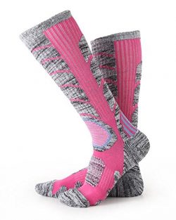 Womens Ski Socks 1 Pack Ski Compression Socks Rose Red