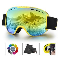 Jogoo Ski Goggles For Snowboard and Snowmobile,Interchangeable Lens and Magnetic Detachable Foam ...
