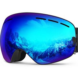 ZIONOR X Ski Snowboard Snow Goggles OTG Design for Men Women with Spherical Detachable Lens UV P ...