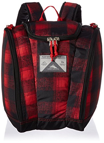 High Sierra Junior Trapezoid Boot Bag, Buffalo Plaid/Black/Crimson
