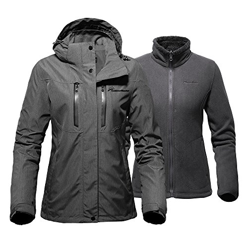 OutdoorMaster Womens’ 3-in-1 Ski Jacket – Winter Jacket Set with Fleece Liner Jacket ...