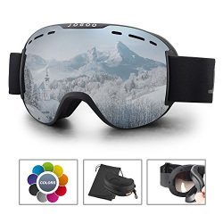 Jogoo Ski Goggles For Snowboard and Snowmobile,Interchangeable Lens and Magnetic Detachable Foam ...