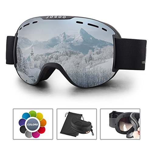 Jogoo Ski Goggles For Snowboard and Snowmobile,Interchangeable Lens and Magnetic Detachable Foam ...
