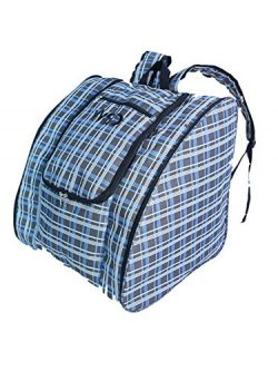 Ski Snowboard Boots Backpack Winter Snow Sports Boot Gear Backpack (Gray/Blue Plaid)
