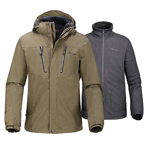 OutdoorMaster Mens’ 3-in-1 Ski Jacket – Winter Jacket Set with Fleece Liner Jacket & ...