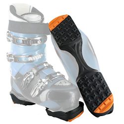 Yaktrax SkiTrax Ski Boot Tracks Traction and Protection Cleats (Pair), Black/Orange, X-Small