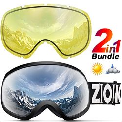 ZIONOR X10 Ski Snowboard Snow Goggles OTG for Men Women Youth Anti-fog UV Protection Helmet Comp ...