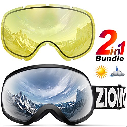 ZIONOR X10 Ski Snowboard Snow Goggles OTG for Men Women Youth Anti-fog UV Protection Helmet Comp ...