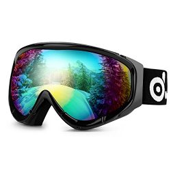 Odoland Ski Goggles for Adult Man & Woman- UV400 Protection and Anti-Fog – Double Grey ...