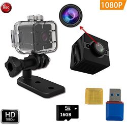 FabQuaity Waterproof Mini Camera SQ12 HD + 16GB Sport Action Camera Night Vision Camcorder 1080P ...