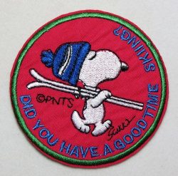 Snoopy Ski Hat Skiing Embroidered Peanuts Iron On / Sew On Patch
