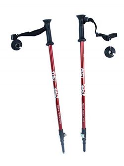 Ski poles Telescopic adjustable Collapsible kids junior downhill /alpine ski poles pair with bas ...
