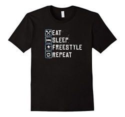 Eat sleep freestyle ski repeat skiing skier sports t-shirt