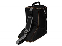 Tahoe 3 Layers Padded Western Boot Carry Bags, Black with Gold Trim/Grey