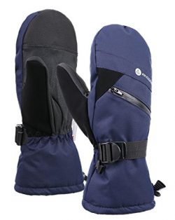 Andorra Men’s Cross Country Textured Touchscreen Ski Mittens w/Zippered,Navy,S/M
