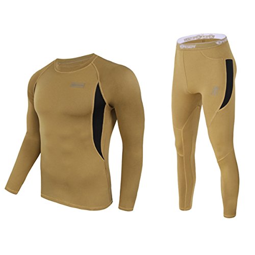 UNIQUEBELLA Men’s Thermal Underwear Sets Top & Long Johns Fleece Sweat Quick Drying Th ...