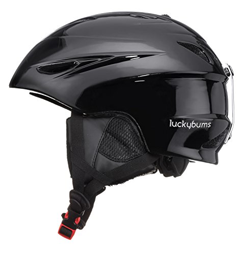 Lucky Bums Alpine Men Women Audio Chip Ready Ski Helmet, Black, S