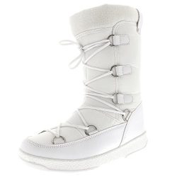 Polar Products Womens Fleece Thermal Waterproof Winter Durable Snow Knee Boots – White  ...